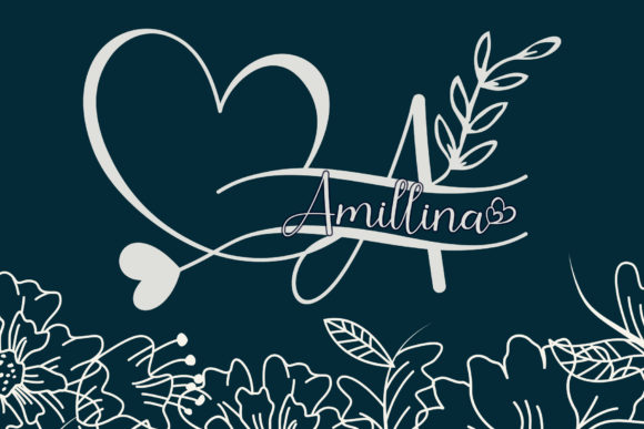 Amillina Monogram: A Romantic Handwritten Font for Elegant Designs